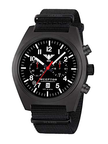 KHS Inceptor Black Steel Chronograph KHS.INCBSC.NB mit Natoband schwarz von KHS