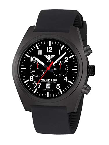 KHS Inceptor Black Steel Chronograph KHS.INCBSC.SB mit Silikonband schwarz von KHS