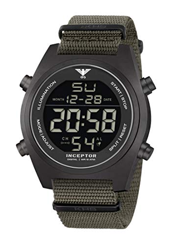 KHS Inceptor Black Steel Digital KHS.INCBSD.NSGO mit Natoband steingrau-Oliv von KHS