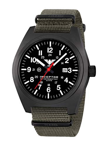 KHS Inceptor Black Steel KHS.INCBS.NSGO mit Natoband steingrau-Oliv von KHS