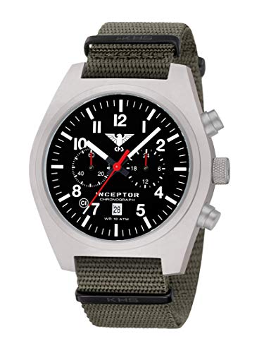 KHS Inceptor Steel Chronograph KHS.INCSC.NSGO mit Natoband steingrau-Oliv von KHS