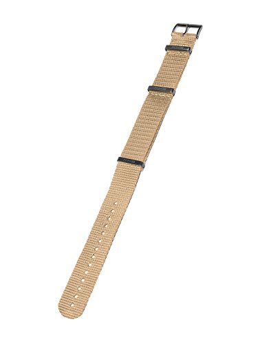 KHS Natoband Tan, Ersatzarmband, Nylon, Länge 29cm, Stegbreite 20mm, KHS.EBNT.20, Uhrenarmband von KHS