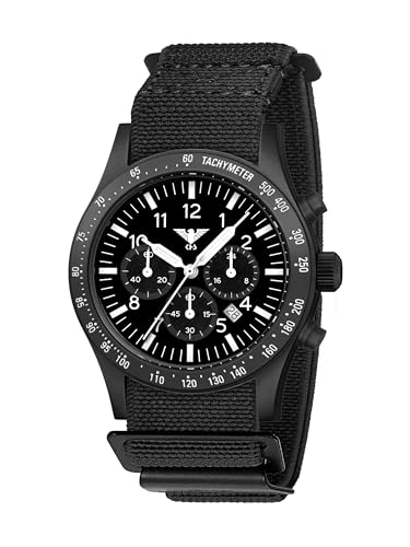 KHS Platoon Black Steel Solar Chronograph KHS.PLABSSC.DFB mit DIVERFLEX® Band schwarz von KHS