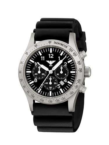 KHS Platoon Steel Solar Chronograph KHS.PLASSC.DB mit Taucherband schwarz von KHS