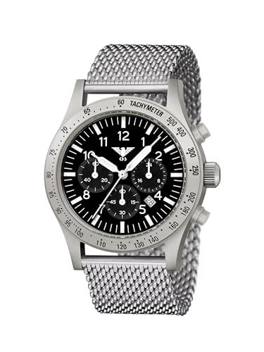 KHS Platoon Steel Solar Chronograph KHS.PLASSC.MS mit Maschenband von KHS