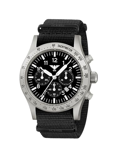 KHS Platoon Steel Solar Chronograph KHS.PLASSC.NB mit Natoband schwarz von KHS