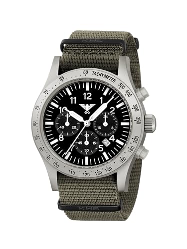 KHS Platoon Steel Solar Chronograph KHS.PLASSC.NSGO mit Natoband Steingrau-Oliv von KHS