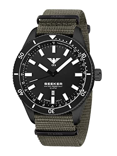 KHS Seeker Black Steel KHS.SEEBS.NSGO mit Natoband Steingrau-Oliv von KHS