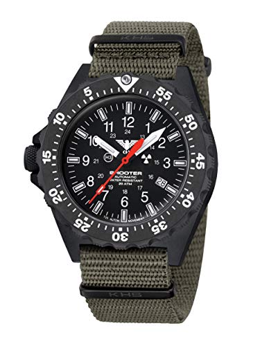 KHS Shooter MKII Automatic Operation Timer SH2AOT.NSGO mit Natoband steingrau-Oliv von KHS
