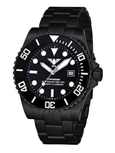 KHS Typhoon Black Steel Automatik KHS.TYBSA.SSTYB mit Edelstahlband von KHS
