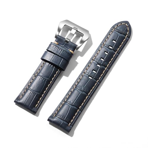 KHYTEBV 1 x Uhrenarmband, 20 mm, 22 mm, 24 mm, 26 mm, verstellbares Lederarmband als Ersatz mit Edelstahlschnalle für Damen und Herren von KHYTEBV