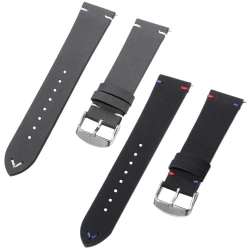 KHYTEBV 2 Stück Ersatz-Uhrenarmbänder, Schnellverschluss-PU-Uhrenarmbänder, kompatibel mit Breiten von 18 mm, 20 mm und 22 mm, für Männer und Frauen von KHYTEBV