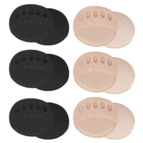 6 Paar Wiederverwendbares Ballenpolster Vorfuß,Toe Topper Liner Socken, Wabenstoff Metatarsal Pads weiche,High Heels Vorfuß Pads, Metatarsalgie Einlagen für Damen & Herren von KHYYQUA