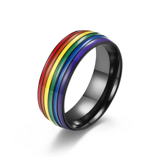 Personalisierter LGBT Ring,Schwuler Ring, LGBT Gay Pride Rainbow Stolz pride ring, Regenbogen Herz Ring,Rainbow Ring Herren, Ringe Gay, Modering Schmuck von KHYYQUA