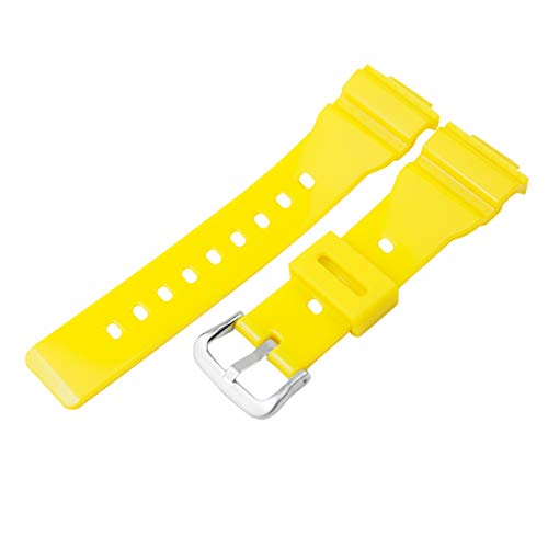 KHZBS Ersatzarmband für Casio BA-110 BA-111 BA-112 BA-120 BA-125 Baby-G Analog-Digital (14 mm) 14mm hellgelb von KHZBS