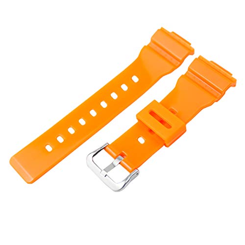 KHZBS Ersatzarmband für Casio BA-110 BA-111 BA-112 BA-120 BA-125 Baby-G Analog-Digital (14 mm) 14mm hellorange von KHZBS