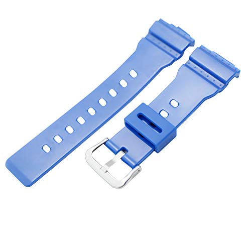 KHZBS Ersatzarmband für Casio BA-110 BA-111 BA-112 BA-120 BA-125 Baby-G Analog-Digital (14 mm) 14mm leuchtendes Blau von KHZBS