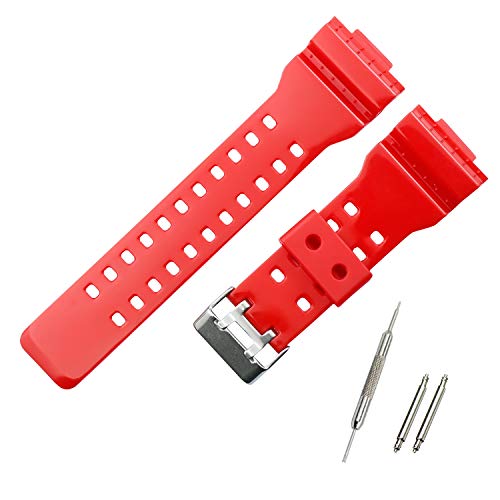 KHZBS Ersatz-Uhrenarmband für Herren aus Gummiharz, passend für Casio G-Shock GA100, GA110, GA140, GA150, GD120, GW8900, GLS100, GAX100, Outdoor-Sportarmband von KHZBS