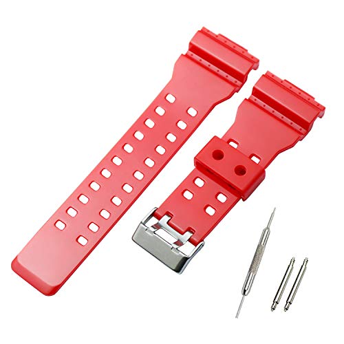 KHZBS Ersatz-Uhrenarmband für Herren aus Gummiharz, passend für Casio G-Shock GA100, GA110, GA140, GA150, GD120, GW8900, GLS100, GAX100, Outdoor-Sportarmband von KHZBS