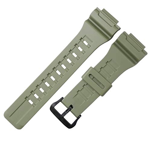 KHZBS Uhrenarmband aus Harz, Ersatz für AQ-S810W/AQ-S810/MRW-200H/ SGW-400H 18mm Army Grün von KHZBS