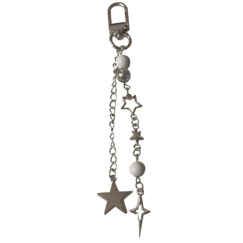 Aufsichtsfängeln Keychain Perlen Anhänger Keyring Star Crucifix Schlüsselkette Tragbare Y2K Schlüsselringe Ornamente Für Schlüsselbeutel Leichter Schlüsselbund Anhänger von KHZen