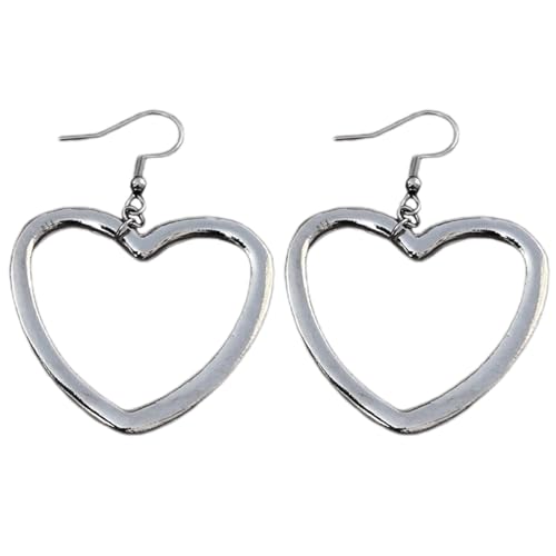 Einfacher Anhänger Ohrring Halskette Süßes Kühles Metall Hollow Big Heart Charme Ohrringe Halskette Kleine Reifen Ohrringe Schmuck Mode Hangle Statement Mode Drop Jewelry Accessoires Party Party von KHZen