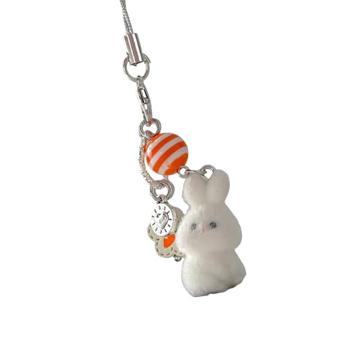 Elegant Flocking Kaninchen Key Einzigartige Flockenkaninchen Schlüsselbund Mit Karottenanhänger Für Telefon Rucksack Und Schlüssel von KHZen