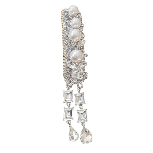Elegant Silber Blumenquasten Haarclip Für Braut Mit Robusten Strasssteinen Und Handgefertigter Handwerkskunst Casual Wear von KHZen