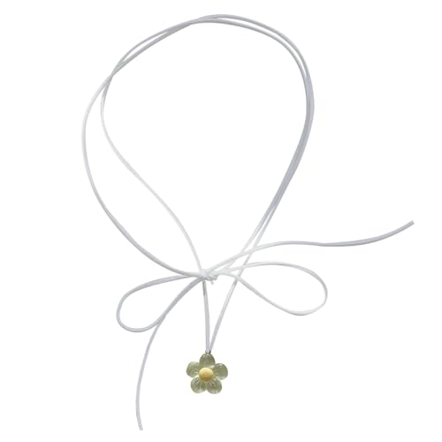 Elegante Blumenkette Mit Band Krawatte Für Frauen Dopamin Choker Pullover Kette Schmuck Statement Kette Dopaminen Blumen Halskette Daily Wear Party Party von KHZen