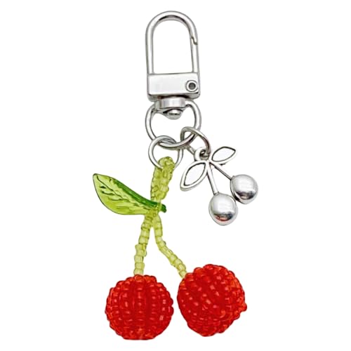 Handgefertigte Kristallkirschen Tasche Elegante Kirschen Schlüsselbund Accessoire Mode Keyrings Elegante Beutel Verzierung von KHZen