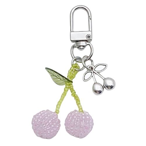 Handgefertigte Kristallkirschen Tasche Elegante Kirschen Schlüsselbund Accessoire Mode Keyrings Elegante Beutel Verzierung von KHZen