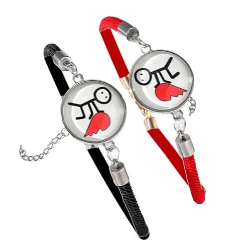 KHZen 1 Paar Modische Glühende Paar Armband Set Leder Handgelenkbänder Verstellbare Armbänder Seilarmband Für Männer Und Frauen KHZen 1 Paar Modische Glühende Paar Armband Set Leder Handgelenkbänder Verstellbare Armbänder Seilarmband Für Männer Und Frauen von KHZen