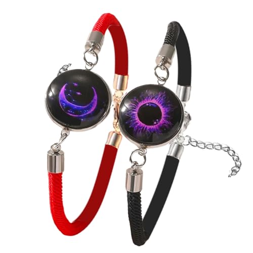 KHZen 1 Paar Modische Glühende Paar Armband Set Leder Handgelenkbänder Verstellbare Armbänder Seilarmband Für Männer Und Frauen KHZen 1 Paar Modische Glühende Paar Armband Set Leder Handgelenkbänder Verstellbare Armbänder Seilarmband Für Männer Und Frauen von KHZen