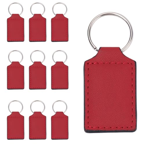 KHZen 10 Teile Sublimation Blanks PU Leder Schlüsselanpassungen Anpassbare Wärmeübertragung Keyrings Lieferungen Kreatives Geburtstagsgeschenk von KHZen