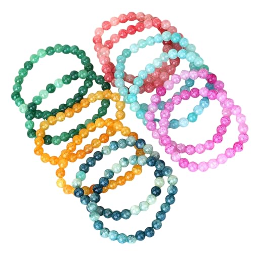 KHZen 12 Pcs Einzigartiges Charme Armband Rissen Glasperlen Armband Handgefertigtes Mode Accessoire Glaze Textur Für Frauen Mädchen Vorhanden von KHZen