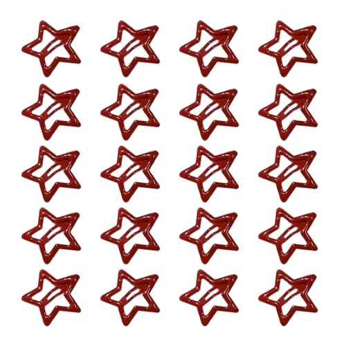 KHZen 20 PCs Süße Coole Haarnadel Einfache Haar Barrettes Red Star Hair Side Clip Mode Accessoires Schnappclip Für Frauen Mädchen von KHZen