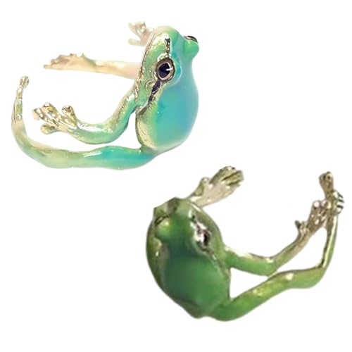 KHZen 2pcs Eventuelle Fangbaumfrösche Ringe Allergie Freigitter Fingerringe Einstellbare Größe Ringe Stylisches Accessoire Für Männer Und Frauen KHZen 2pcs Eventuelle Fangbaumfrösche Ringe Allergie Freigitter Fingerringe Einstellbare Größe Ringe Stylisches Accessoire Für Männer Und Frauen von KHZen