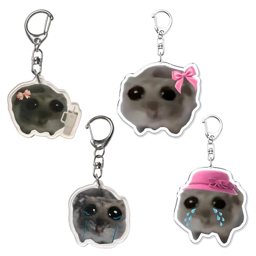 KHZen 4 Pieces Schöne Hamster Form Key Ringe Acryl Accessoire Taschen Dekorationen Cartoon Hamster Schlüsselhalter Für Täglich von KHZen