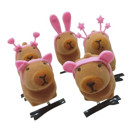 KHZen 5pcs Charm 3D Capybaras Haarnadeln Stylische Tierhaarklamme Haardekoration Tierkopfbewegung Perfekt Für Verschiedene Gelegenheiten von KHZen