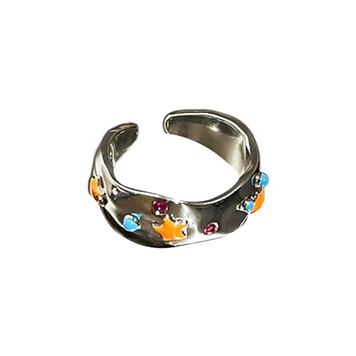 KHZen Bunte Blumensternringe Verstellbare Öffnungsringe Legierungsmaterial Verstellbarer Finger Fingerschmuck Geschenk Für Frauen Farbenfrohe von KHZen