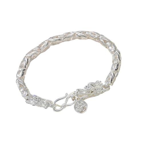 KHZen Coole Männer Drache Anhänger Armband Vintage Hip Hop Styles Handchain Verstellbare Größe Armband Metall Armreifen Accessoire von KHZen