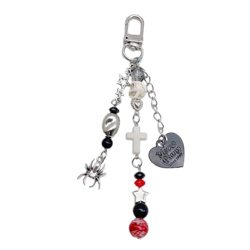 KHZen Einzigartiger Und Stilvoller Perlenschlüsselring Dark Themenschädel Herzkreuz Anhänger Keychain Accessoire Für Mode Enthusiasten KHZen Einzigartiger Und Stilvoller Perlenschlüsselring Dark Themenschädel Herzkreuz Anhänger Keychain Accessoire Für Mode Enthusiasten von KHZen