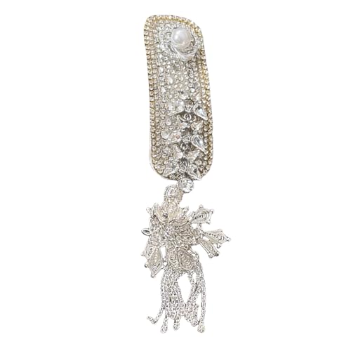 KHZen Elegant Silber Blumenquasten Haarclip Für Braut Mit Robusten Strasssteinen Und Handgefertigter Handwerkskunst Casual Wear KHZen Elegant Silber Blumenquasten Haarclip Für Braut Mit Robusten Strasssteinen Und Handgefertigter Handwerkskunst Casual Wear von KHZen