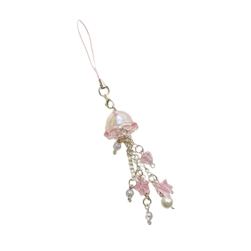 KHZen Elegante Acrylstern Und Perlenwinde Glocken Stylische Stern Und Perlenwinde Pendant Telefonkette Einzigartige Hänge Einzigartig von KHZen