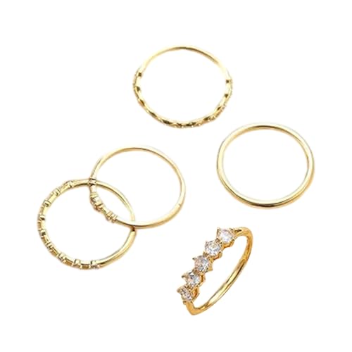 KHZen Elegante Runde Kubische Zirkonia Stapelringe Set Täglich Mode Upgrade Mit Runden Zirkonia Ringen Zarte Ringe Schmuck von KHZen