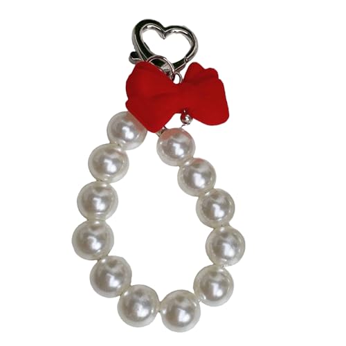 KHZen Elegante Strözende Perlen Bowknot Charm Anhänger Fashion Key Accessoire Für Trendige Frauen Damen Stilvolle Outfits von KHZen