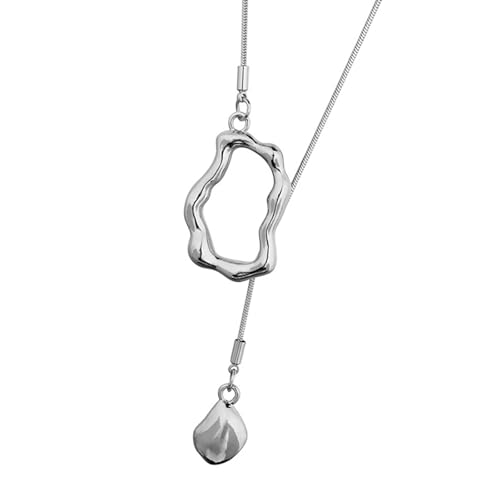 KHZen Elegante Unregelmäßige Geometrische Halskette Moderne Unregelmäßige Geometrische Anhänger Halskette Stylische Pulloverkette Accessoire von KHZen