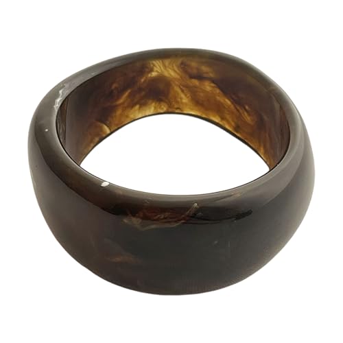 KHZen Farbenfrohe Breite Harzbänder Geometrische Unregelmäßige Armreifen Breit Geometrische Armbandharz Textur Handgelenk Schmuck Für Frauen von KHZen