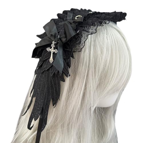 KHZen Gothic Stirnband Bequemes Haarband Verstellbarer Punk Kopfschmuck Stilvolle Kopfbedeckung Accessoire Für Cosplay Enthusiasten von KHZen