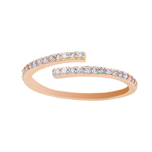 KHZen LINE Doppelschicht Paare Öffnungsringe Für Frauen Männer Zirkonstein Verstellbare Offene Ringe Unisex Schmuckzubehör von KHZen